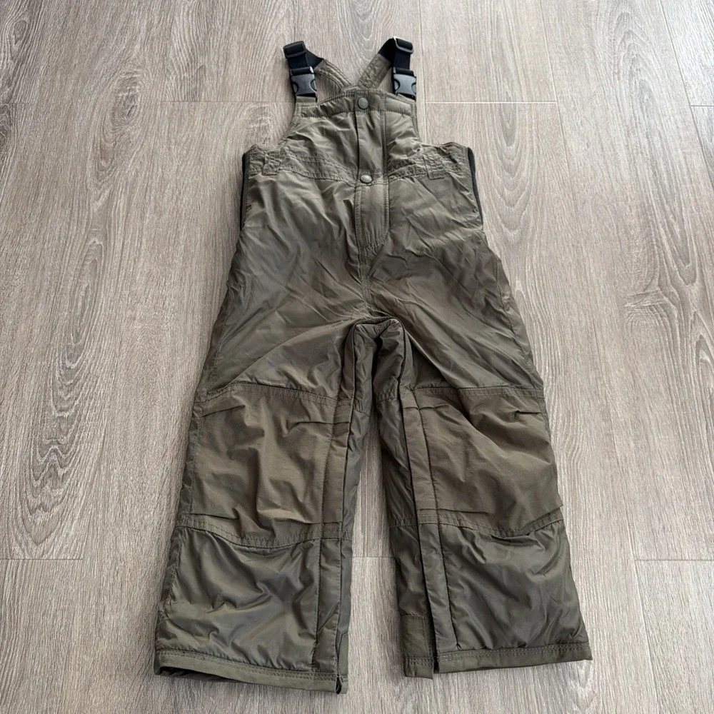 BABY GAP TODDLER SKI PANTS ,BIB‎ BROWNISH GREEN INSULATED SIZE 3 YEARS NWT